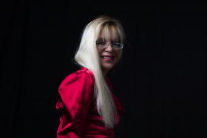 lynnwinters.com - Red Silk Shirt, Black Skirt. Glamour  thumbnail